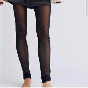 Free people intimately make it happen black mesh leggings size large